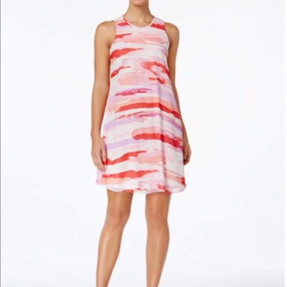 C. Klein Watercolor Trapeze Swing Dress